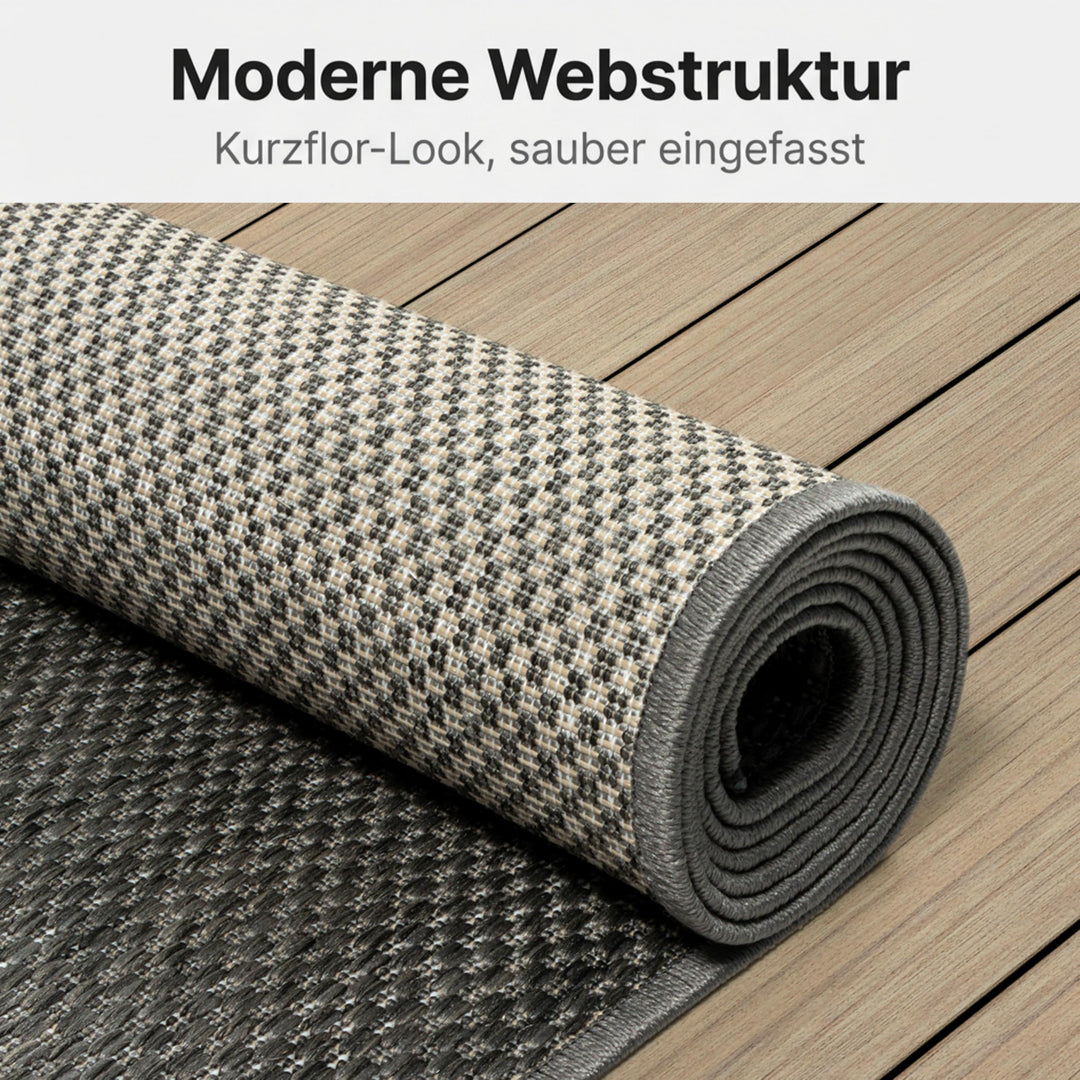 Outdoor Teppich wetterfest UV-beständig Anthrazit 240x340 cm - Bild 5