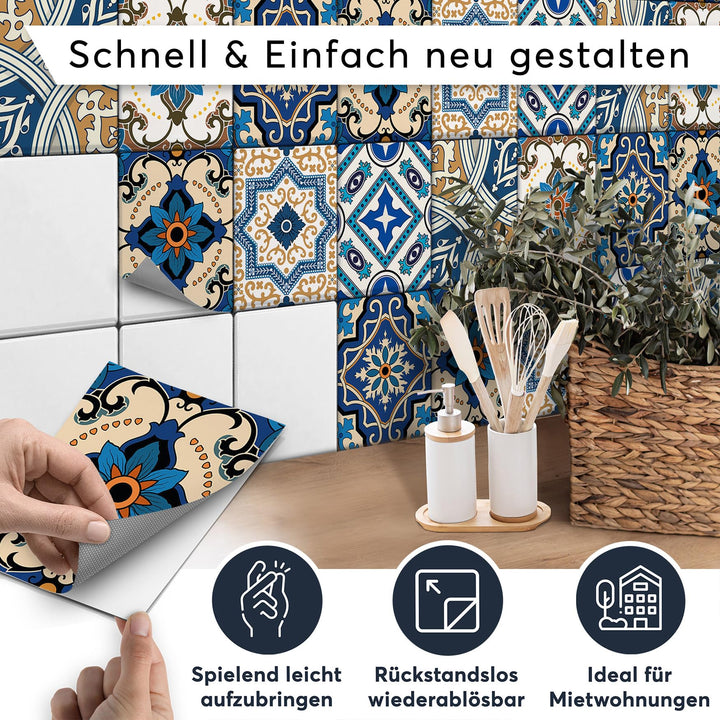Klebefliesen Mosaik Vinyl selbstklebend 20x25 cm 48er-Set - Bild 2