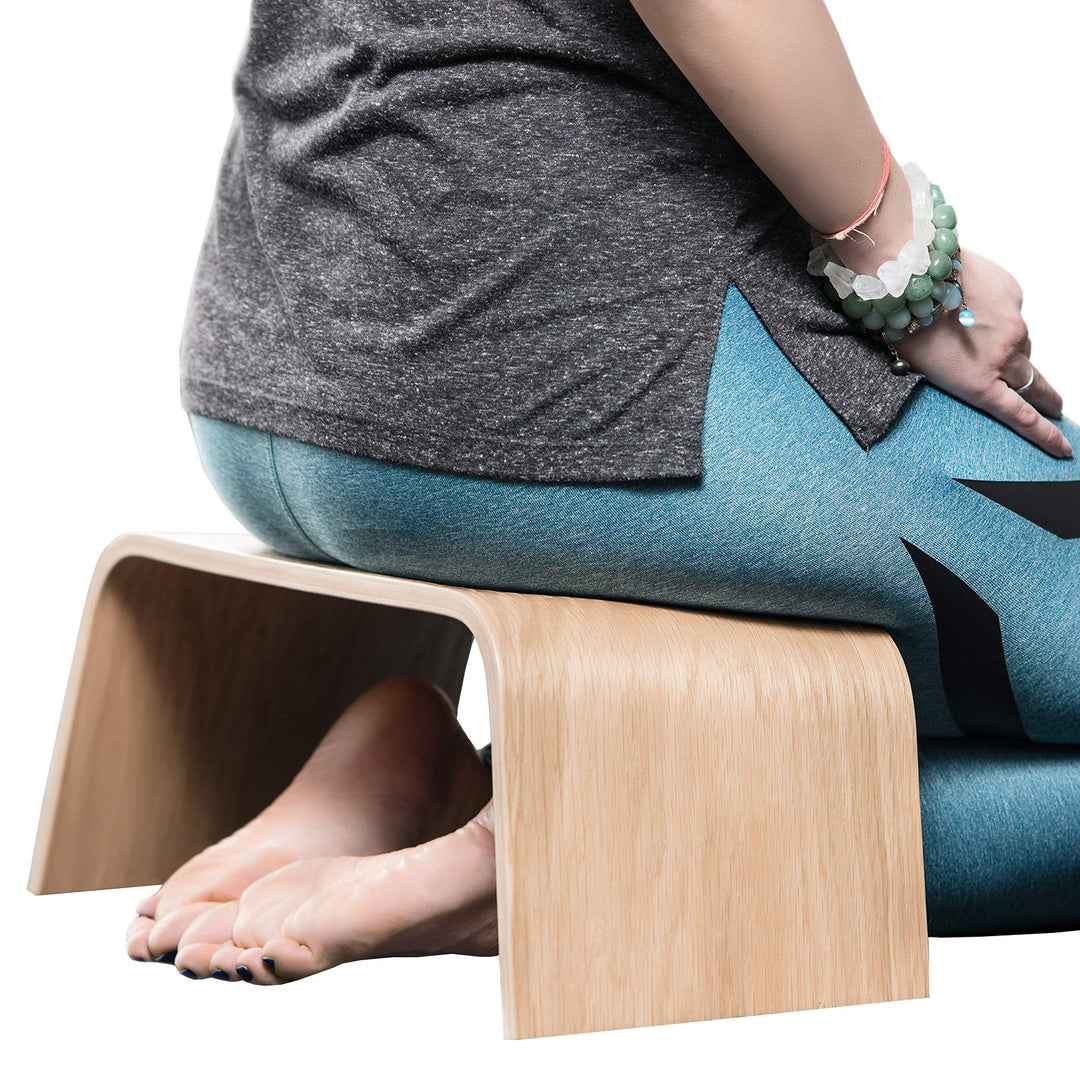 Meditationsbank Holz Seiza-Pose Yoga Kniebank 52x22x20 cm