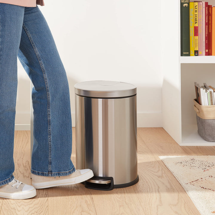 Mülleimer 20 L Edelstahl gebürstet mit Soft-Close-Deckel Pedal - Bild 6