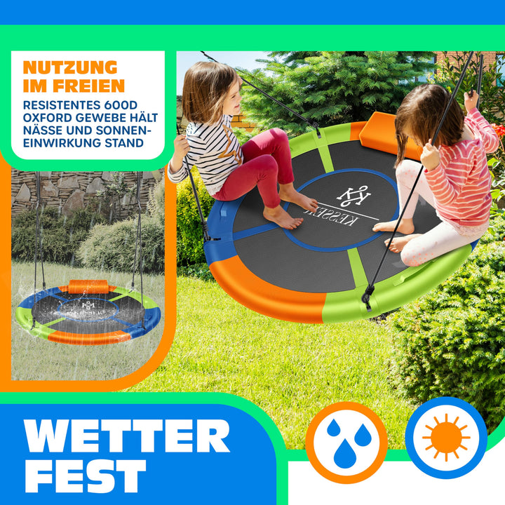 Nestschaukel Ø 120 cm mit Kissen &amp; 4 Griffen bis 300 kg Indoor &amp; Outdoor - Bild 6