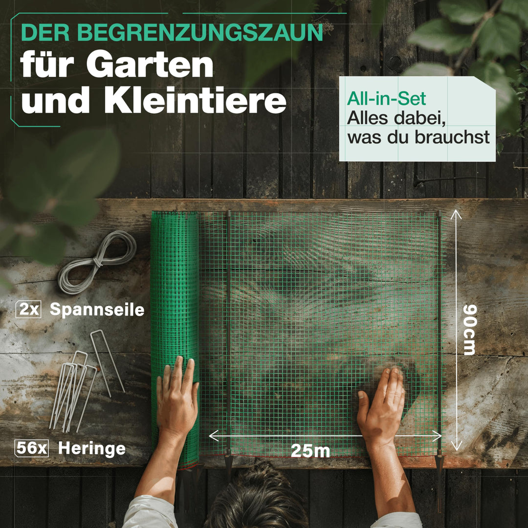 Hundezaun Garten 25 m x 90 cm flexibel aufstellbar - Bild 2