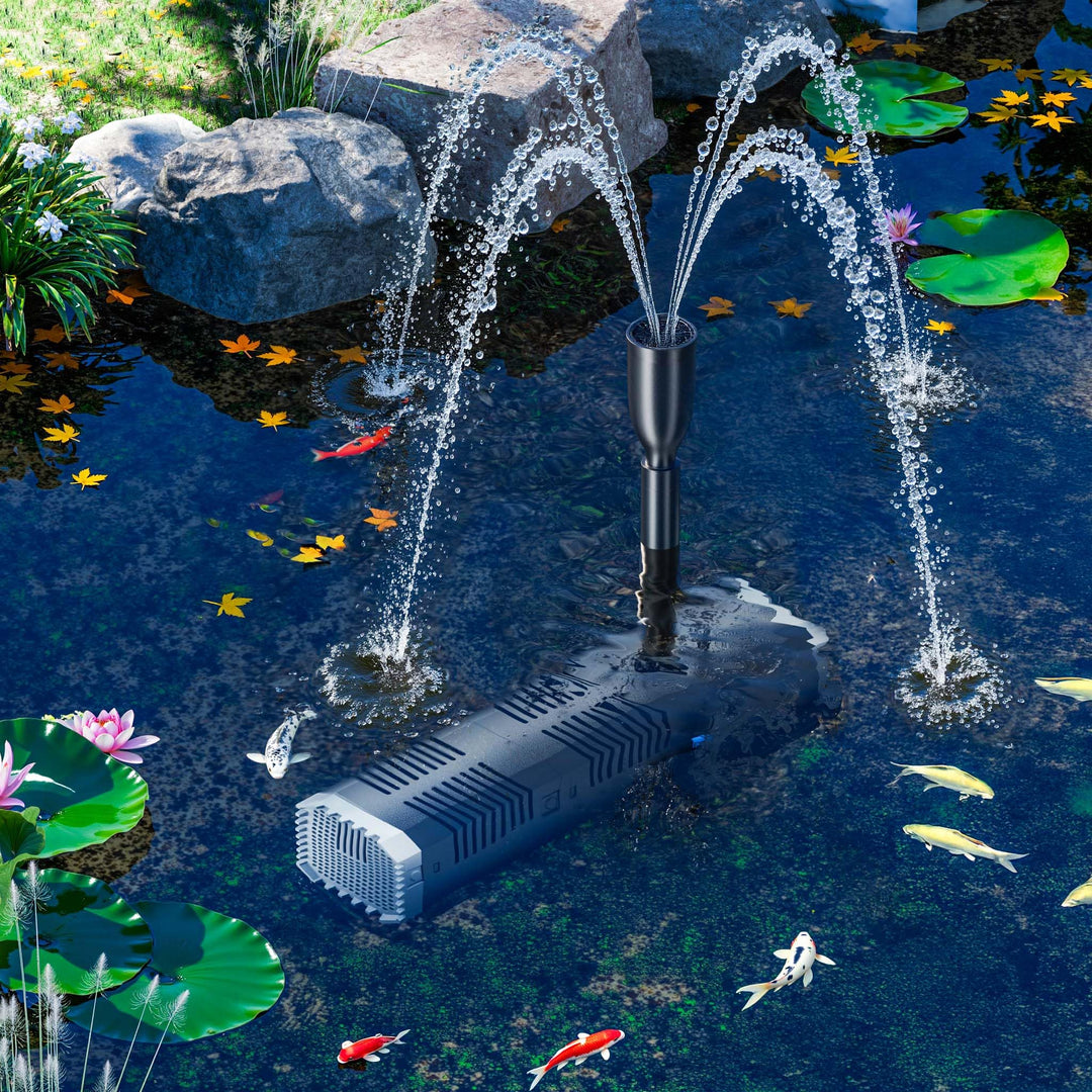 Teichpumpe 1500 l/h 25 W regelbar mit Filterschwamm für Gartenteich - Bild 2