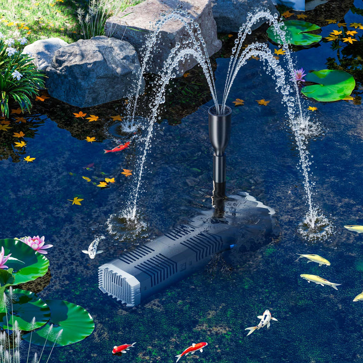 Teichpumpe 1500 l/h 25 W regelbar mit Filterschwamm für Gartenteich - Bild 2