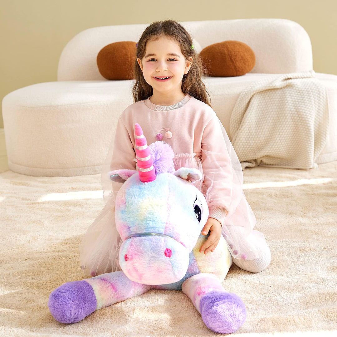 Einhorn Plüschtier XXL 110cm Riesen Kuscheltier bunt - Bild 4