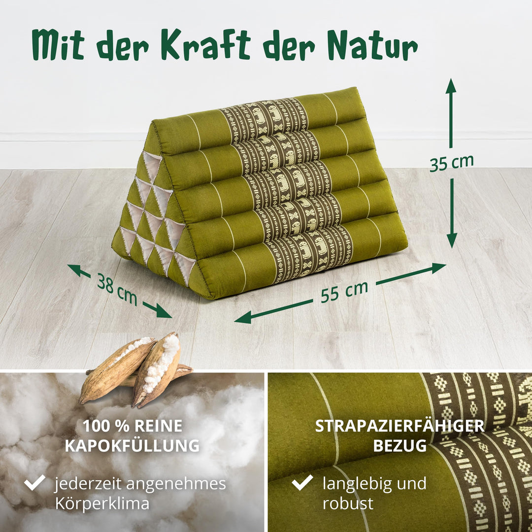 Dreieckskissen Kapok extrahoch 38x55x35cm für Garten und Balkon - Bild 4