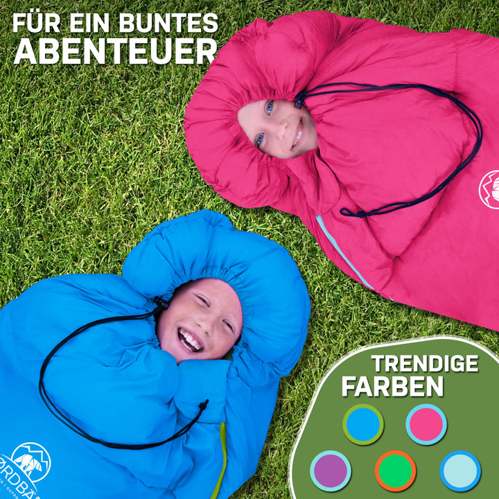 Kinderschlafsack 3-Jahreszeiten 175x70cm mit Kissenfach Camping - Bild 7