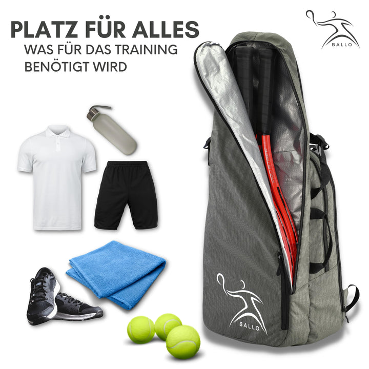 Tennisrucksack mit Schlägerfach und Schuhfach für Damen und Herren - Bild 3