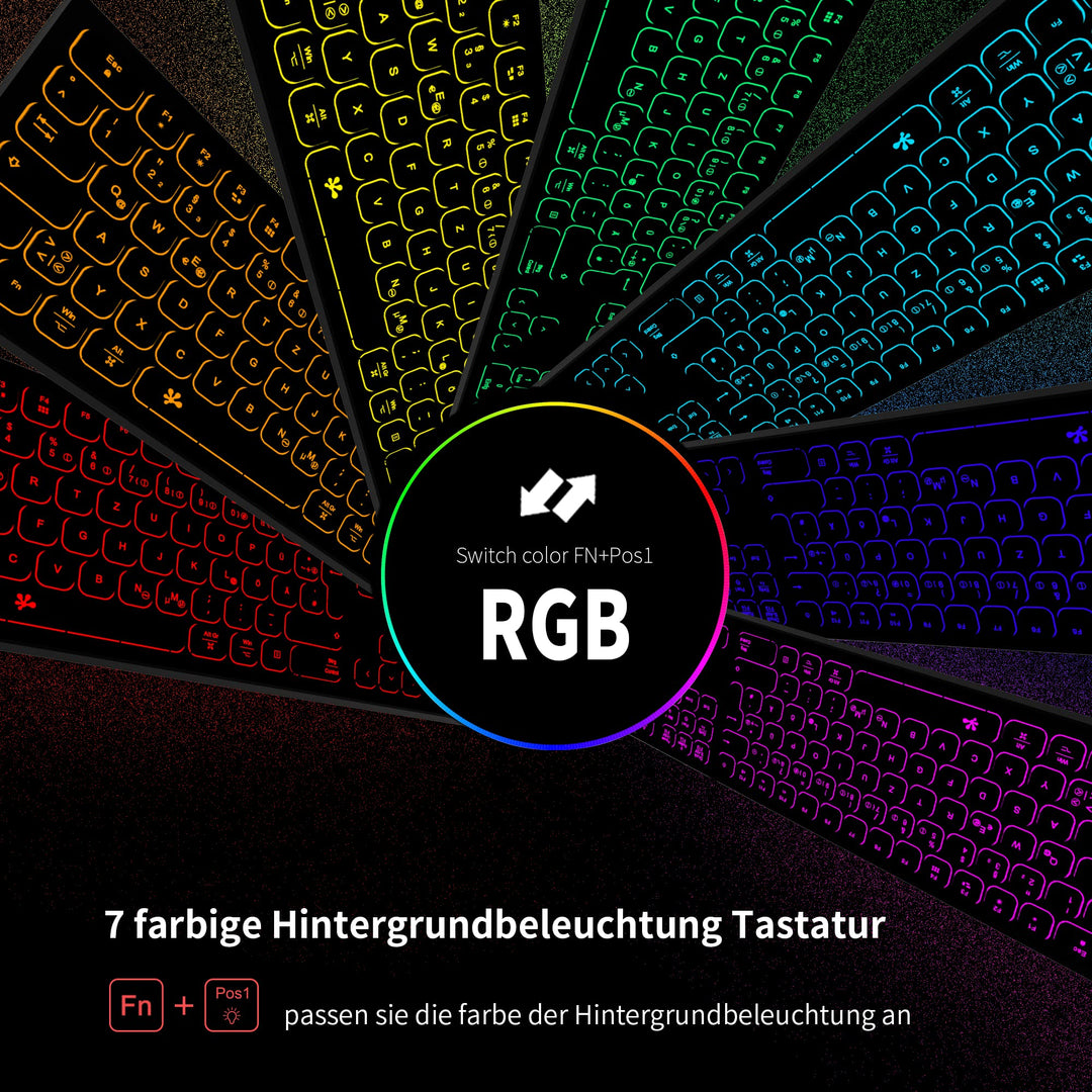 USB-Tastatur Slim Aluminium mit Numpad und RGB-Beleuchtung - Bild 2