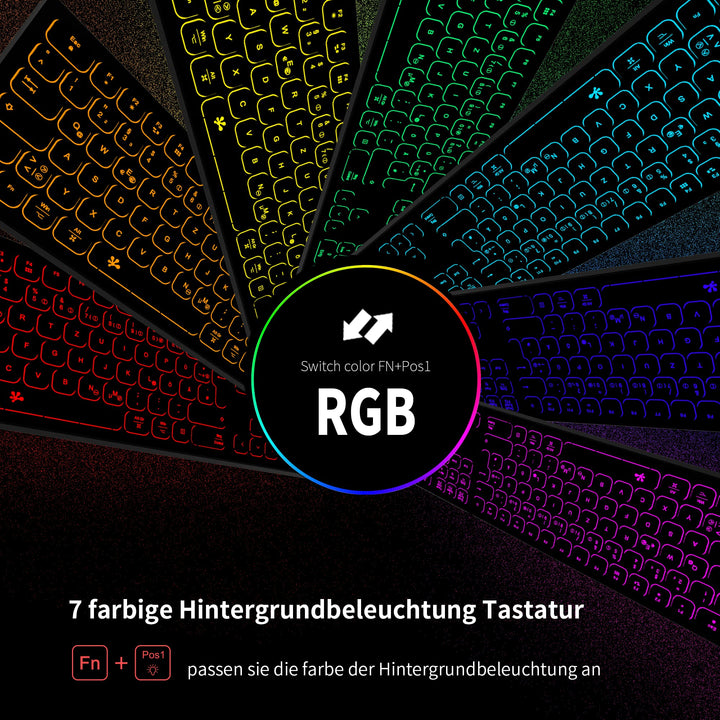 USB-Tastatur Slim Aluminium mit Numpad und RGB-Beleuchtung - Bild 2