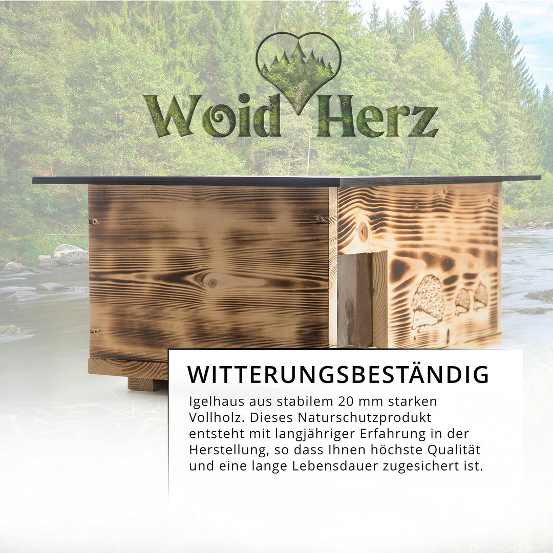 Igelhaus XXXL Vollholz 20mm mit Labyrintheingang und Rattenklappe - Bild 2