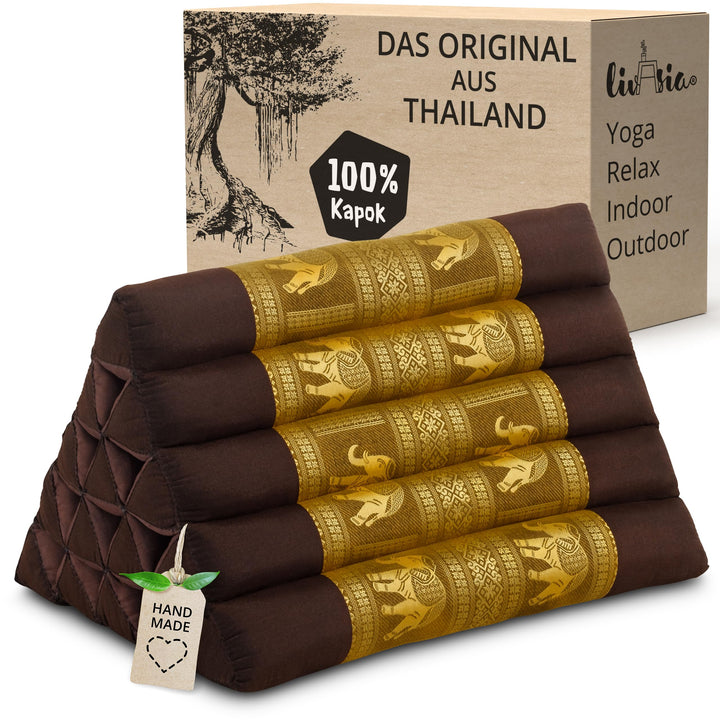 Dreieckskissen Extrahoch Kapok Thaiseide Rückenstütze 38x55x35cm