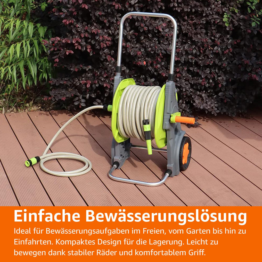 Schlauchwagen mit 30 m Schlauch Kunststoff Garten Bewässerung - Bild 9