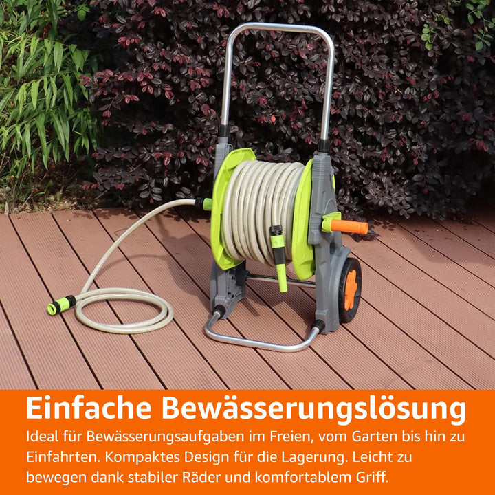 Schlauchwagen mit 30 m Schlauch Kunststoff Garten Bewässerung - Bild 9