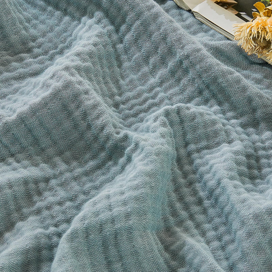 Musselin Decke Baumwolle 4-lagig 150x200 cm Melange Türkis