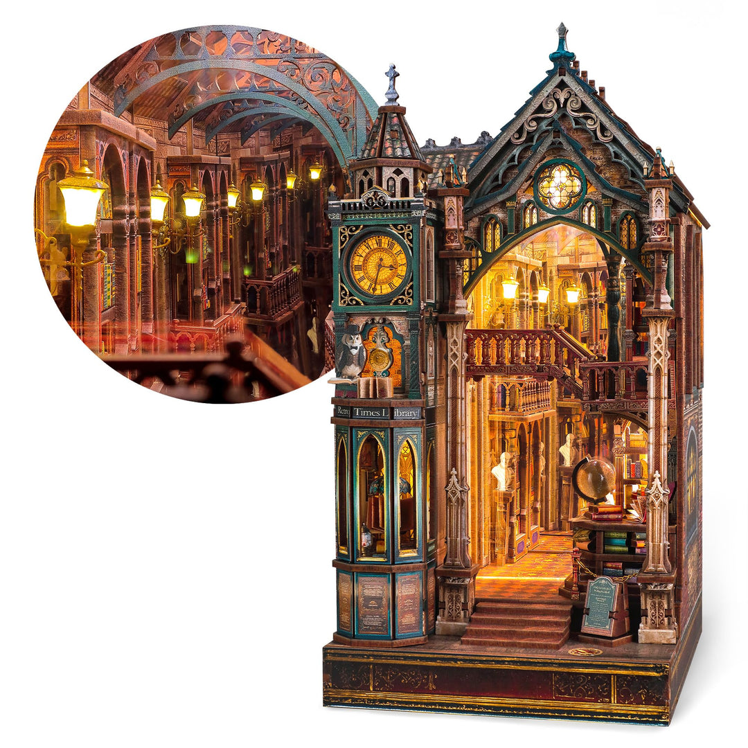 Book Nook 3D Holzpuzzle mit LED Unendliche Bibliothek 315 Teile