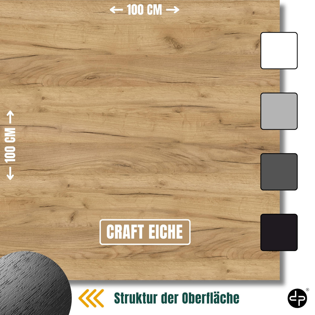 Couchtisch rund Ø53 cm mit Ablage Eiche-Optik Industrial Design - Bild 7