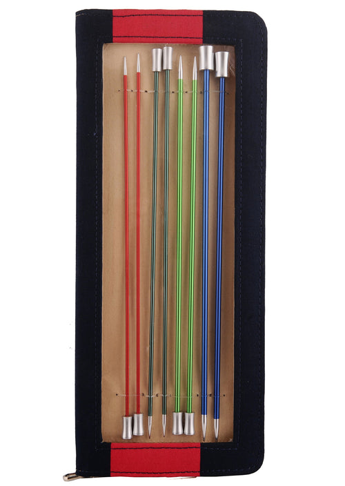 Stricknadeln Set Aluminium 8 Grössen 25cm mit Etui