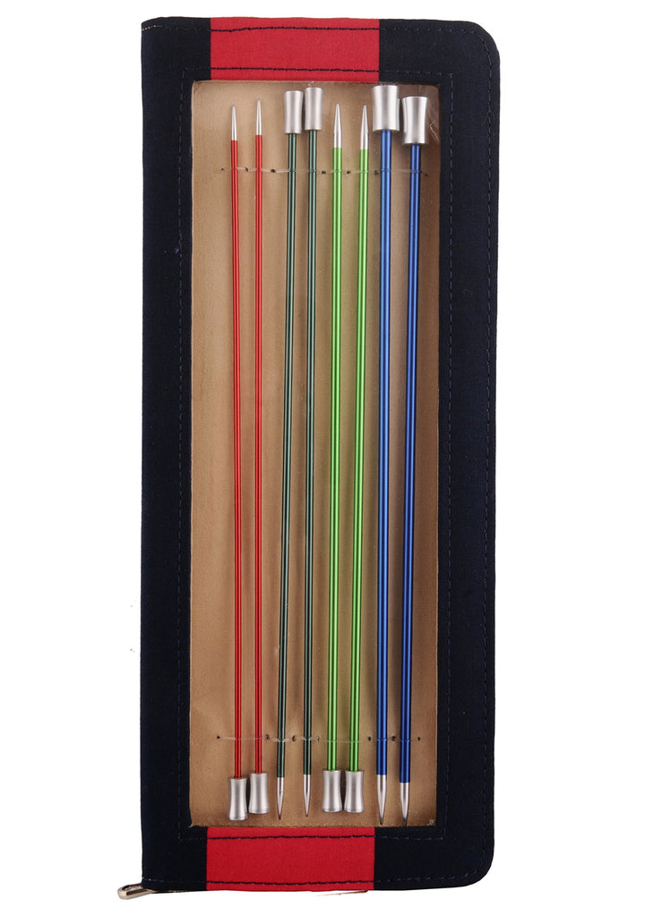 Stricknadeln Set Aluminium 8 Grössen 25cm mit Etui