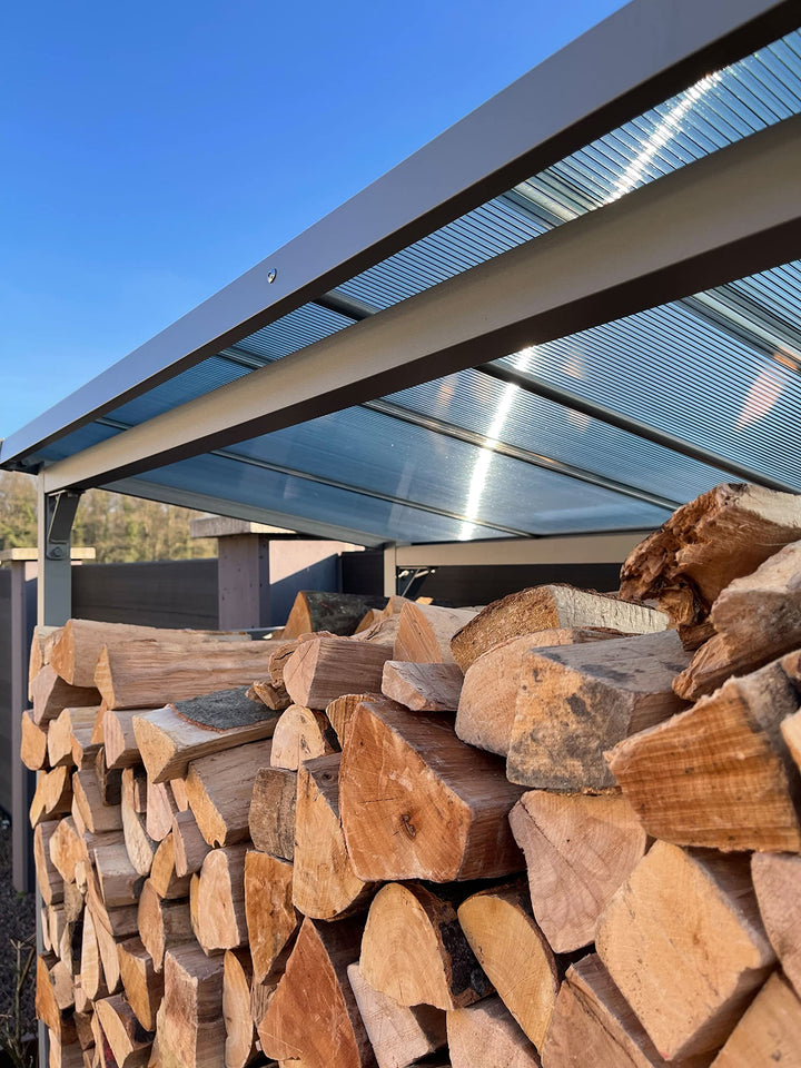 Kaminholzregal Metall Aussen XXL 185x70x185 cm mit Dach Anthrazit - Bild 9
