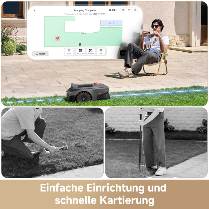 Mähroboter kabellos KI-Kartierung Dual-Vision für Rasenflächen bis 250 m² - Bild 2