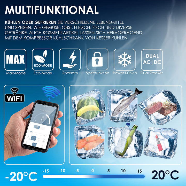 Kompressor-Kühlbox 50 L elektrisch bis -20°C mit App-Steuerung 12/24V 230V - Bild 4