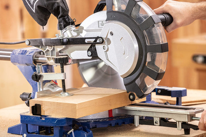 Kapp- und Gehrungssäge 2200W Ø254mm mit Laser und Untergestell - Bild 3