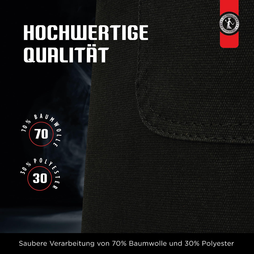 Kochschürze Denim Unisex mit Lederschlaufen anthrazit extra lang - Bild 3