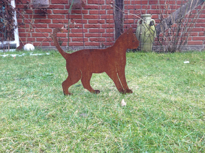 Gartenstecker Edelrost Katze laufend Metall 29 cm Gartendeko - Bild 5