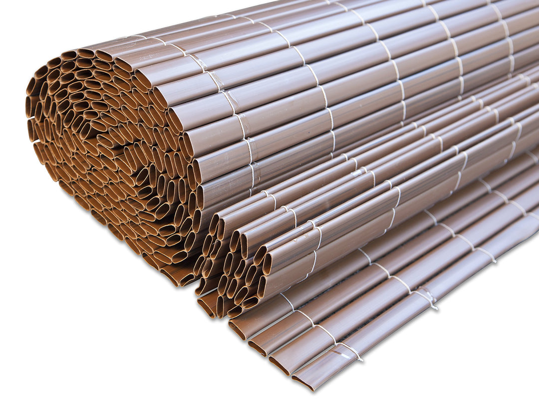Sichtschutzmatte PVC 0,9x3m Walnuss-Braun für Zaun und Balkon