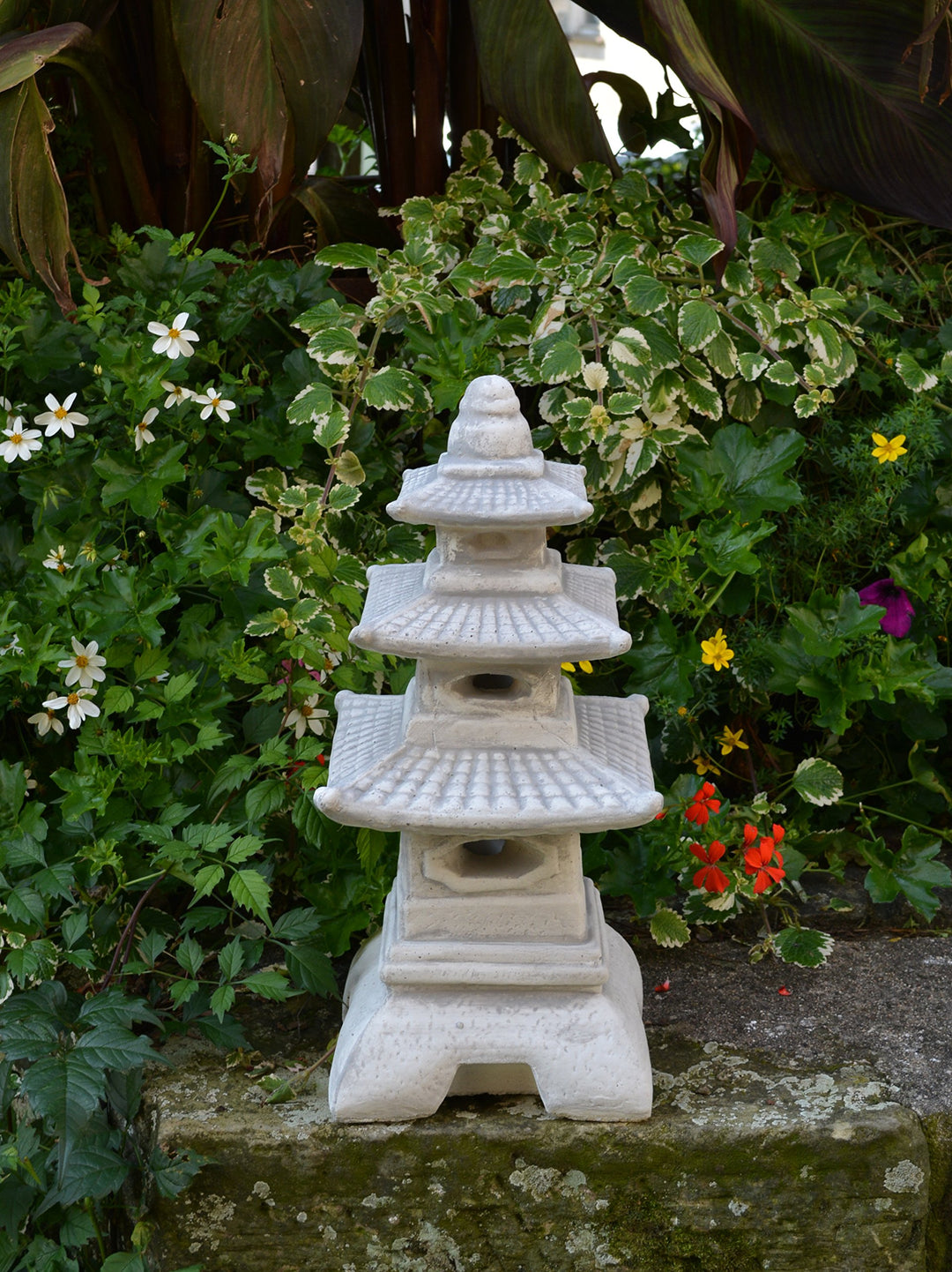 Japanische Steinlaterne Pagode Steinguss 47 cm frostsicher Grau - Bild 6