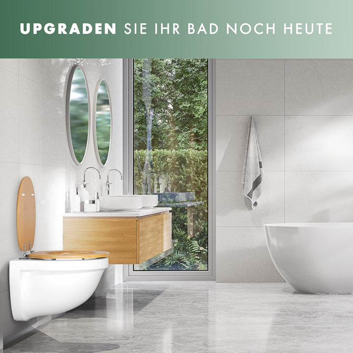 WC Sitz Bambus oval mit Absenkautomatik &amp; Quick-Release - Bild 8