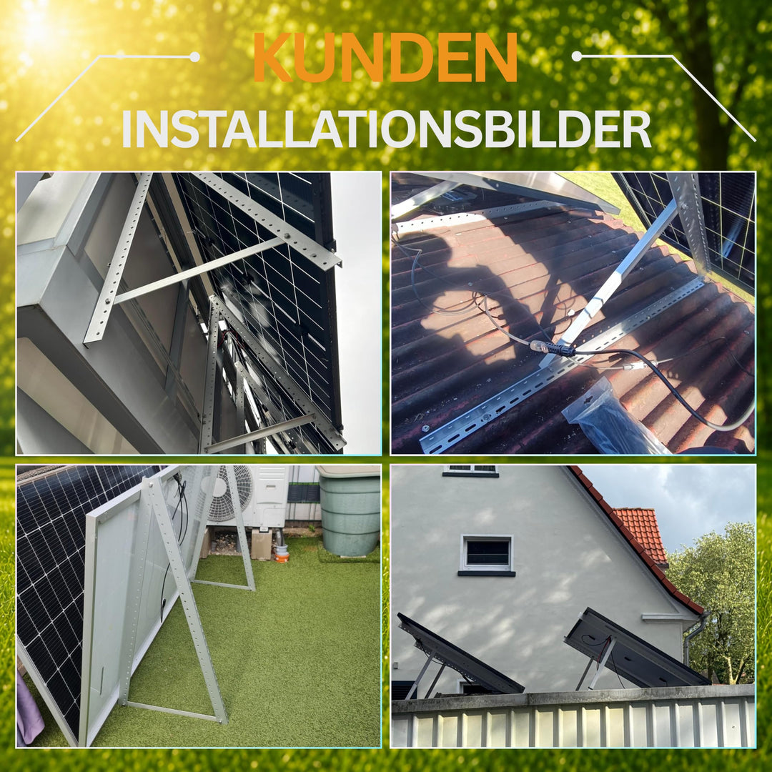 Balkonkraftwerk Halterung Aluminium 118 cm für 2 Solarmodule 4er-Set - Bild 6
