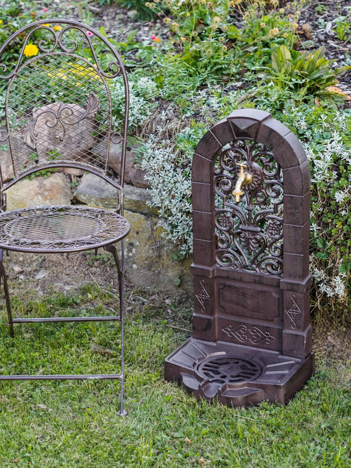 Standbrunnen Waschbecken Antik-Stil Aluminium mit Messing-Hahn 76cm - Bild 6