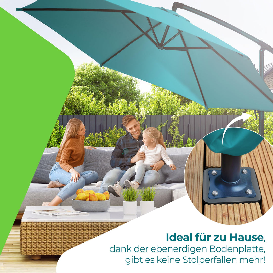Sonnenschirmständer Bodenanker Stahl pulverbeschichtet Anthrazit für Ampelschirm - Bild 6