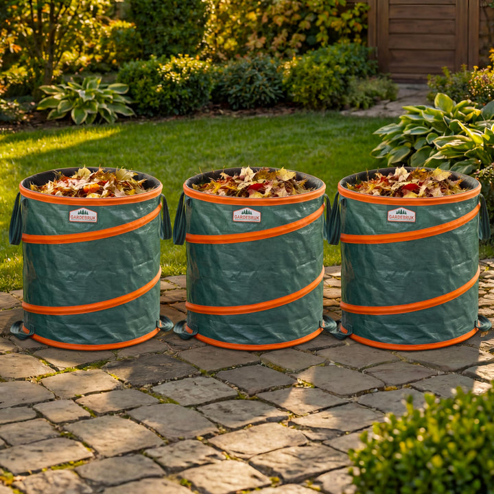Gartenabfallsack Pop-Up 3er-Set 165 L Polyethylen mit Kordel - Bild 2