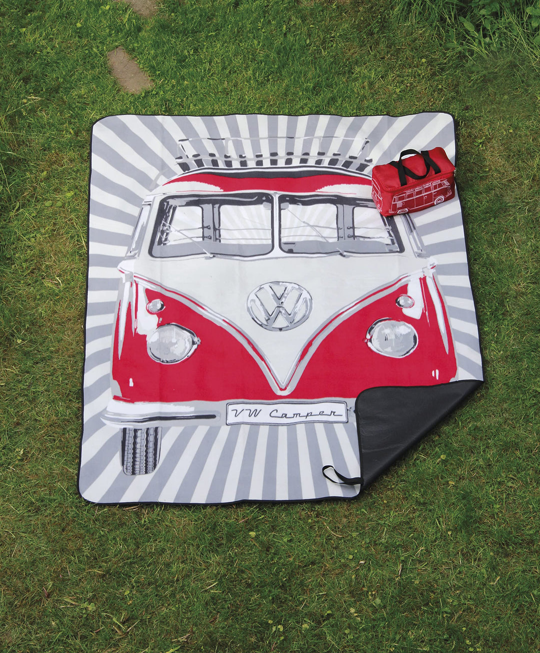 Picknickdecke VW Bulli T1 wasserdicht 200x150 cm mit Tragetasche - Bild 2