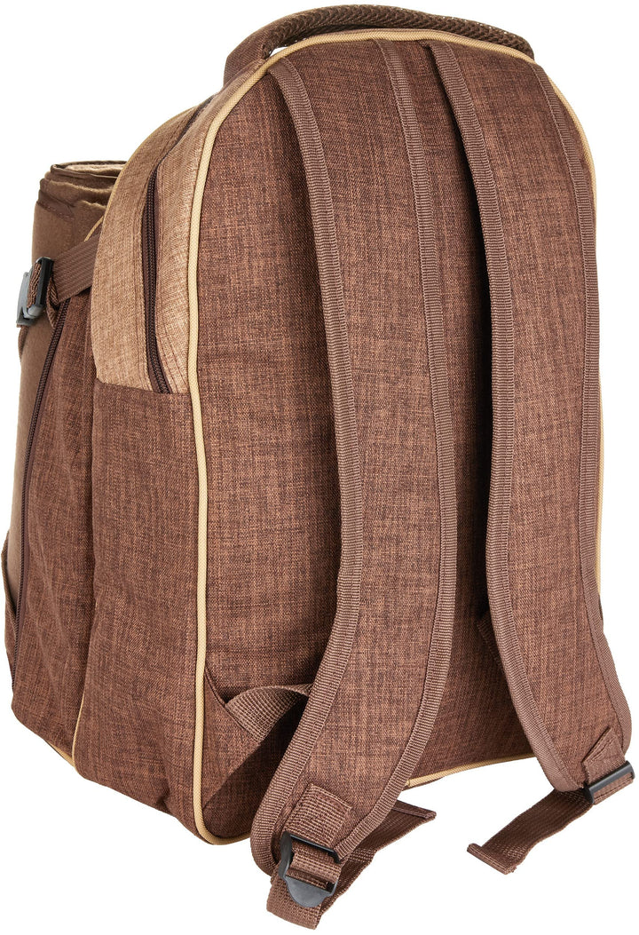 Picknickrucksack 4 Personen mit Kühlfach und Picknickdecke Braun - Bild 4