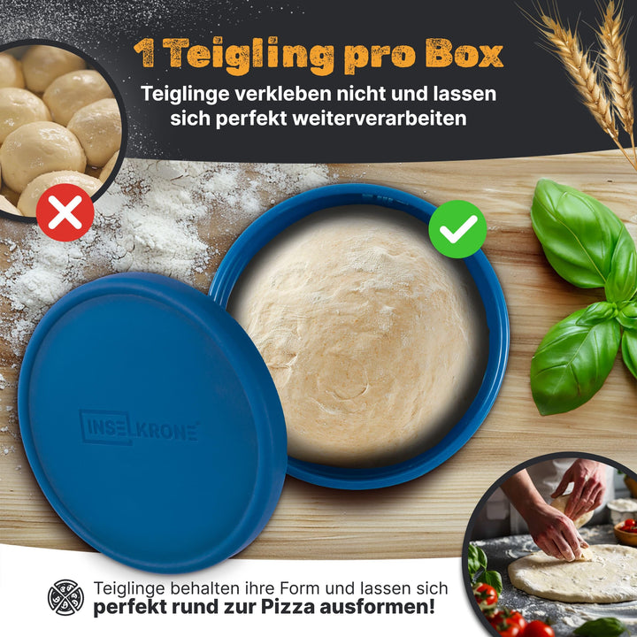 Pizzaballenbox aus Silikon 6er-Set mit Deckel fuer Teiglinge - Bild 3