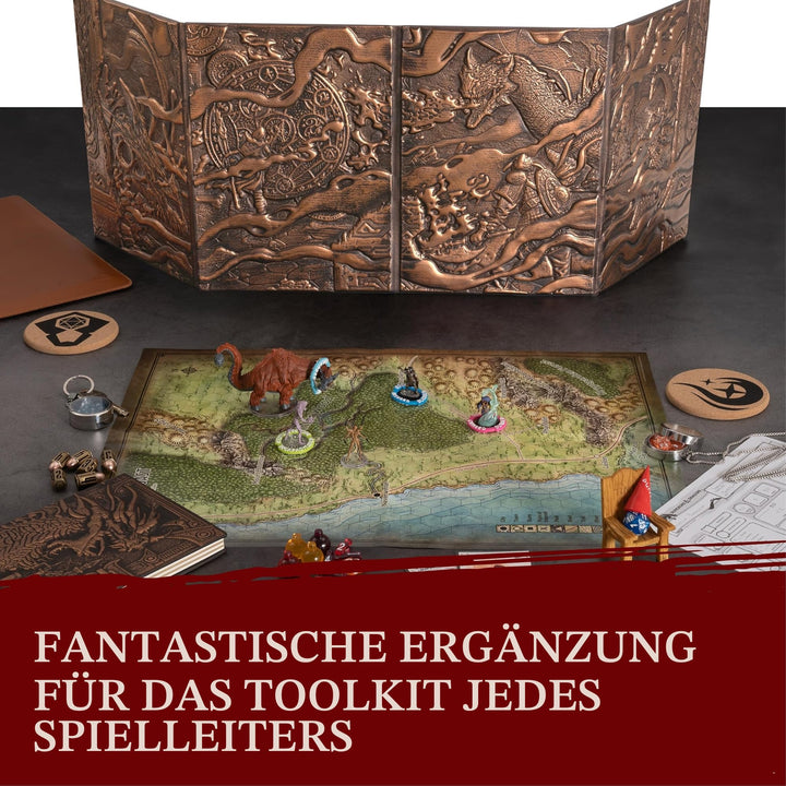 Spielleiterschirm D&amp;D 5e 3D-Kunstleder 91x30cm mit 4 Fächern - Bild 5