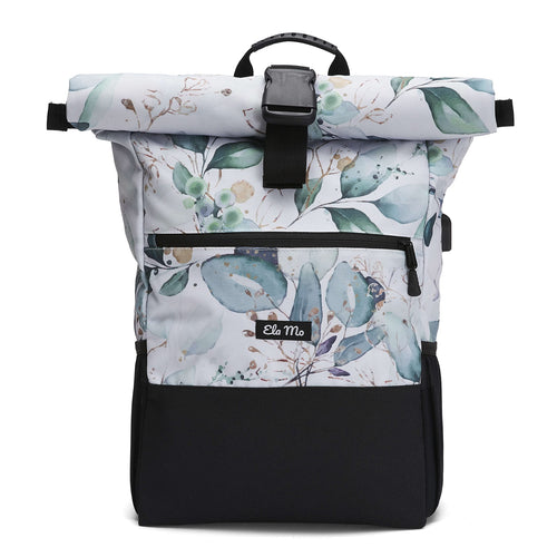 Rolltop Rucksack Damen 18-26L Laptop 17 Zoll mit USB Anschluss