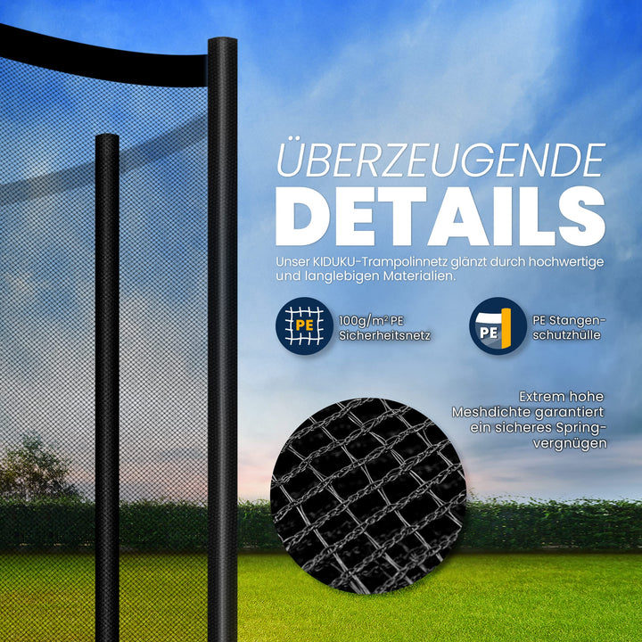 Trampolin Sicherheitsnetz 366 cm für 8 Stangen Polyethylen UV-beständig - Bild 2