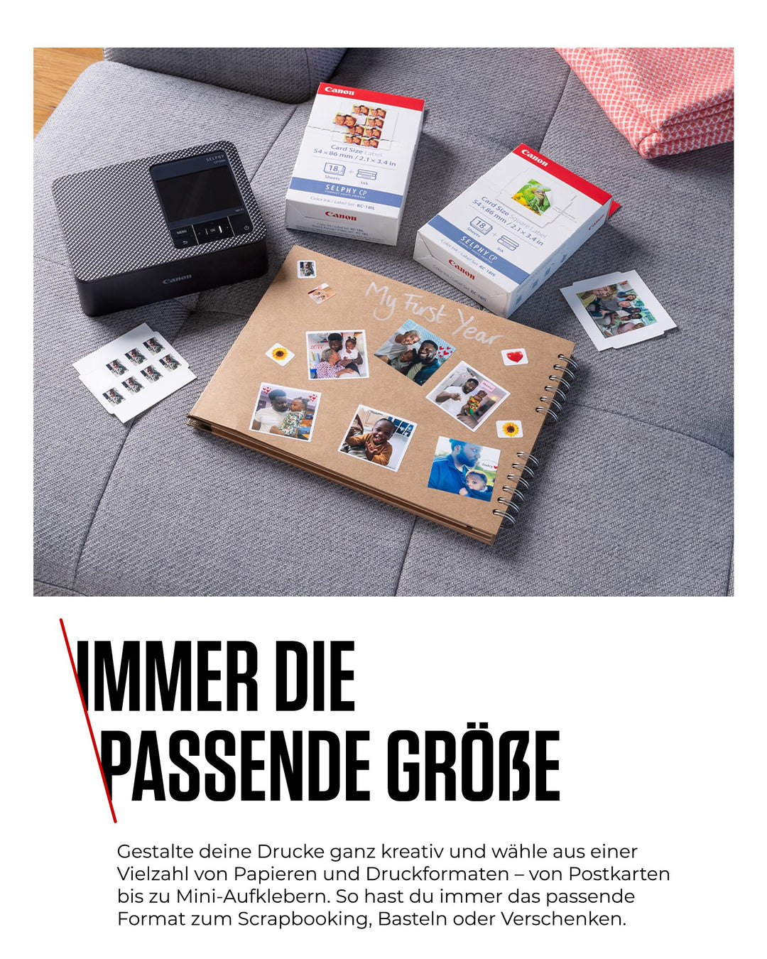 Fotodrucker WLAN Thermosublimation Postkartenformat mit 54 Blatt Papier - Bild 6