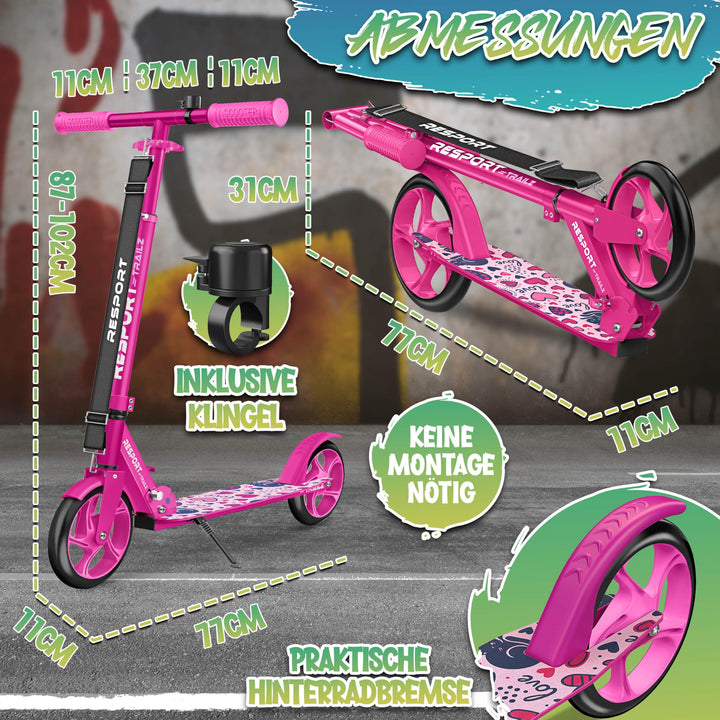 Cityroller klappbar 200mm Rollen höhenverstellbar bis 100 kg - Bild 8