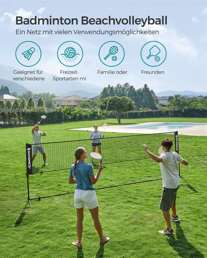 Badmintonnetz 5 m höhenverstellbar für Volleyball &amp; Pickleball - Bild 2