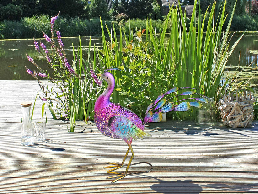 Solar LED Gartenleuchte Pfau-Design bunt für Weg &amp; Beet - Bild 7