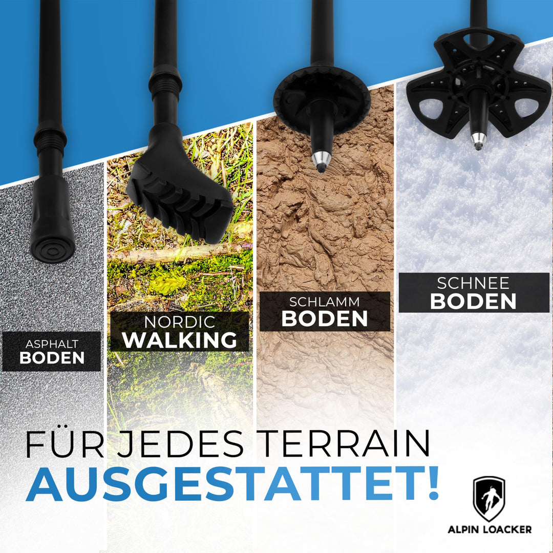 Wanderstöcke faltbar Carbon mit Korkgriff 100–120 cm Trekking - Bild 6
