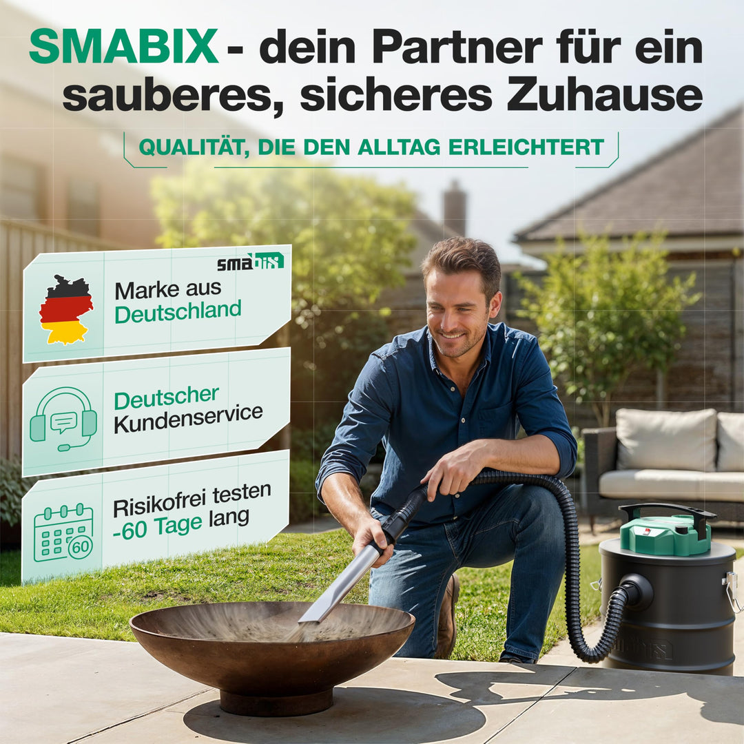 Aschesauger 1200 W mit HEPA-Filter 18 L Metalltank für Kamin - Bild 6