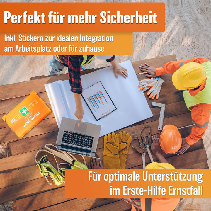Erste-Hilfe-Kasten DIN 13157:2021 wasserdicht mit Wandhalterung