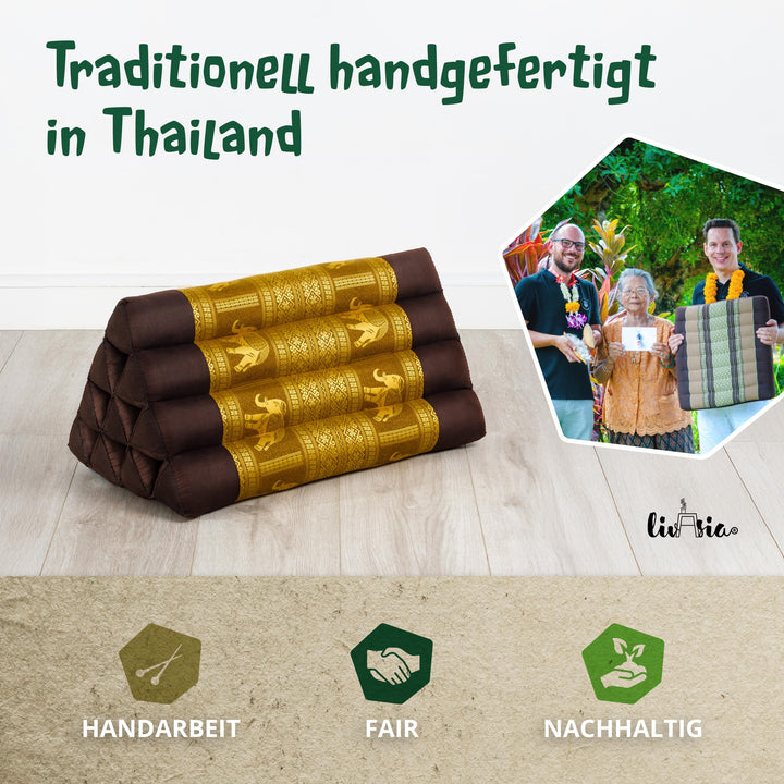 Rückenstützkissen Thaiseide Kapok Dreieckskissen 32x55x30cm Outdoor - Bild 7